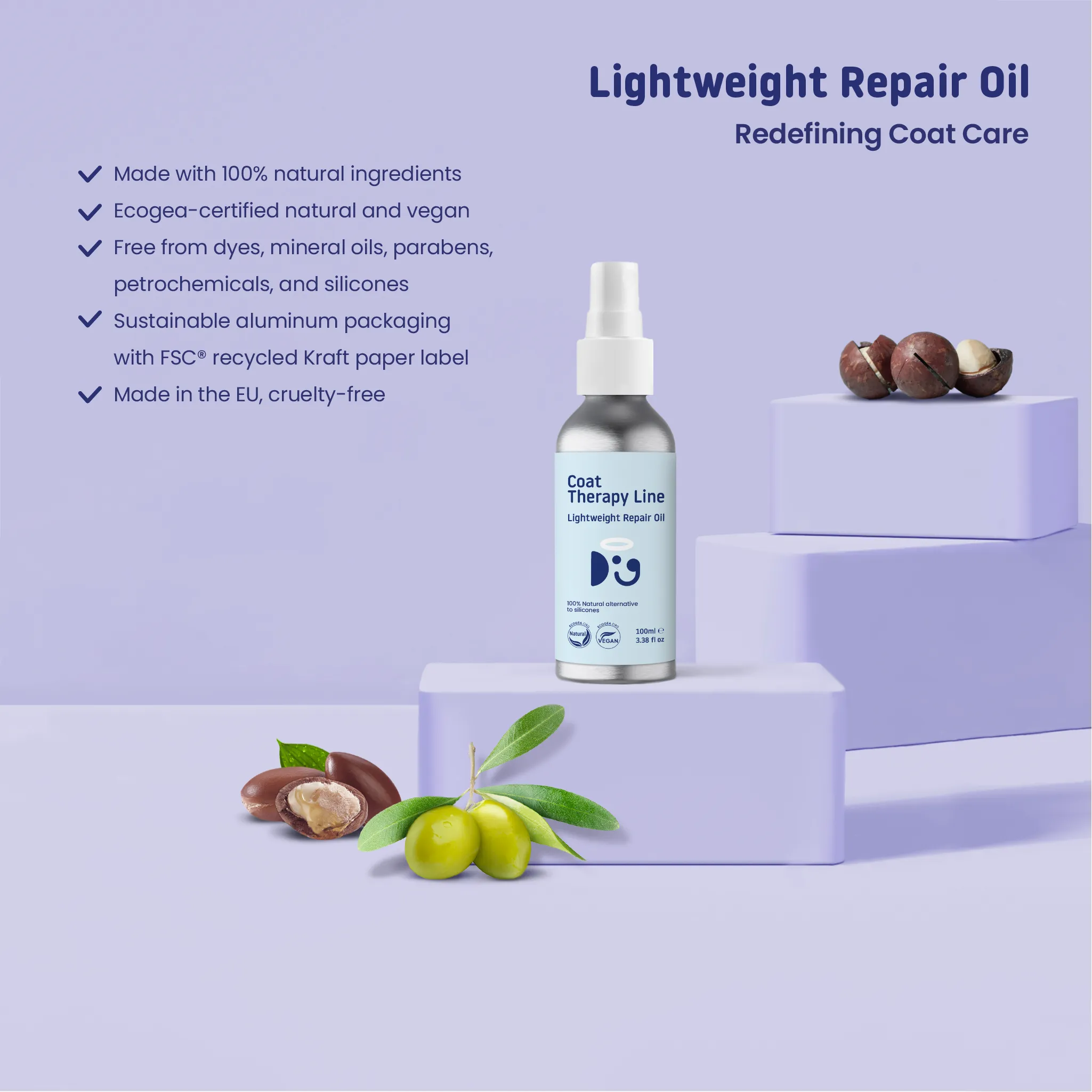 LIGHTWEIGHT REPAIR OIL 100ml | 100% Natural Alternative to Silicones