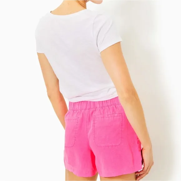 Lilly Pulitzer LILO Linen in Neon Pink 4” Shorts NWT sz: XS