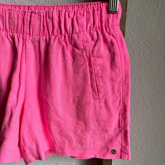 Lilly Pulitzer LILO Linen in Neon Pink 4” Shorts NWT sz: XS