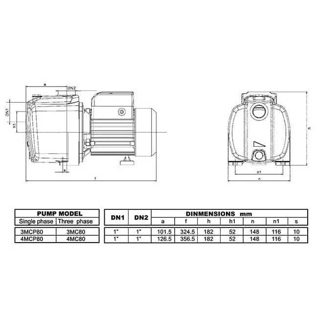 LuckyPro Multi-Stage Centrifugal Pump 0.6HP & 0.8HP - 3MCP80 & 4MCP80