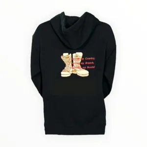 MARINES - Custom Embroidered by Veteran Women, 'I EARNED my Boots!' Hoodie