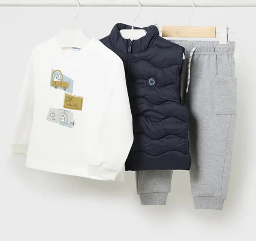 Mayoral Baby Boy Grey Cotton Joggers with Extra Durable Knees