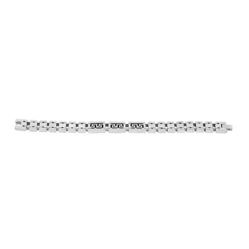 Men's Solid Stainless Steel Geometric Dual Side Bracelet - Stylish and Durable Accessory