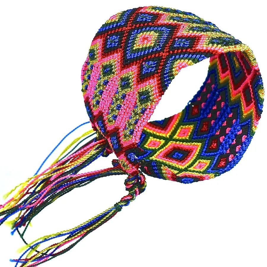 Multicolored woven cotton bracelets