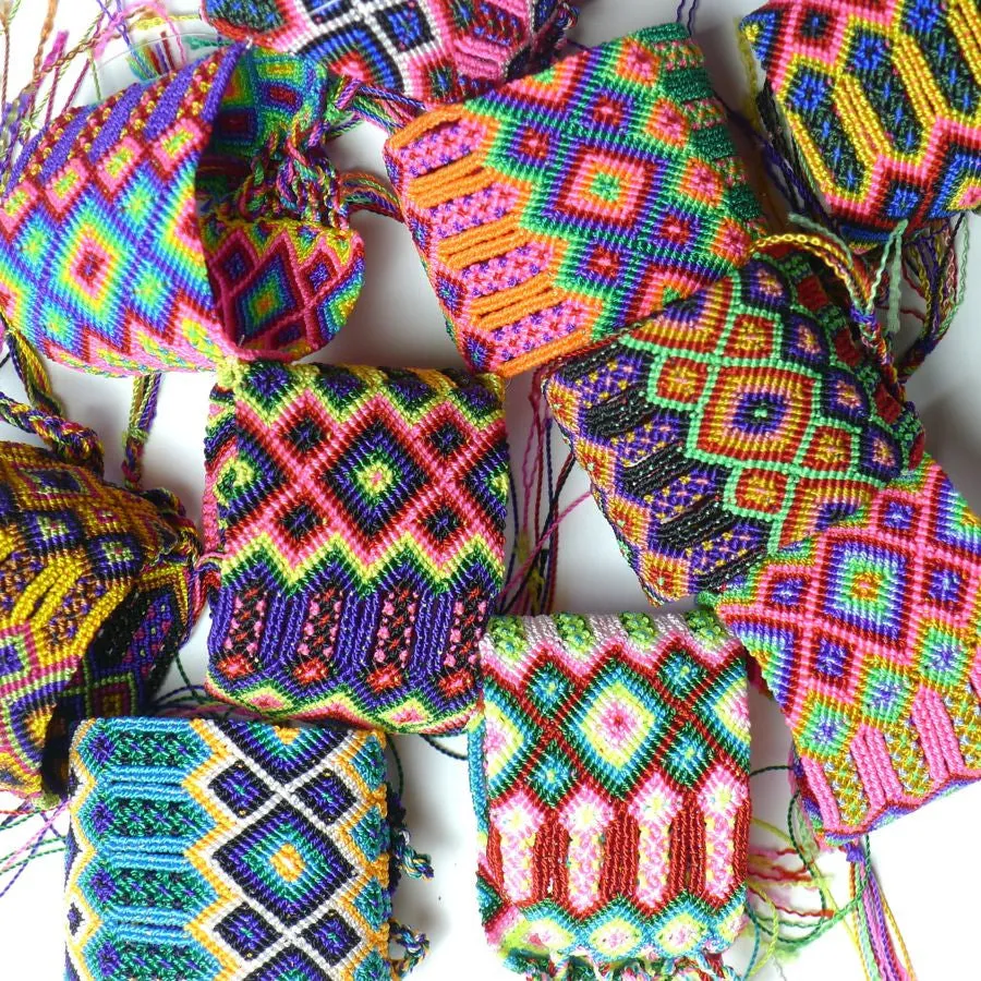 Multicolored woven cotton bracelets
