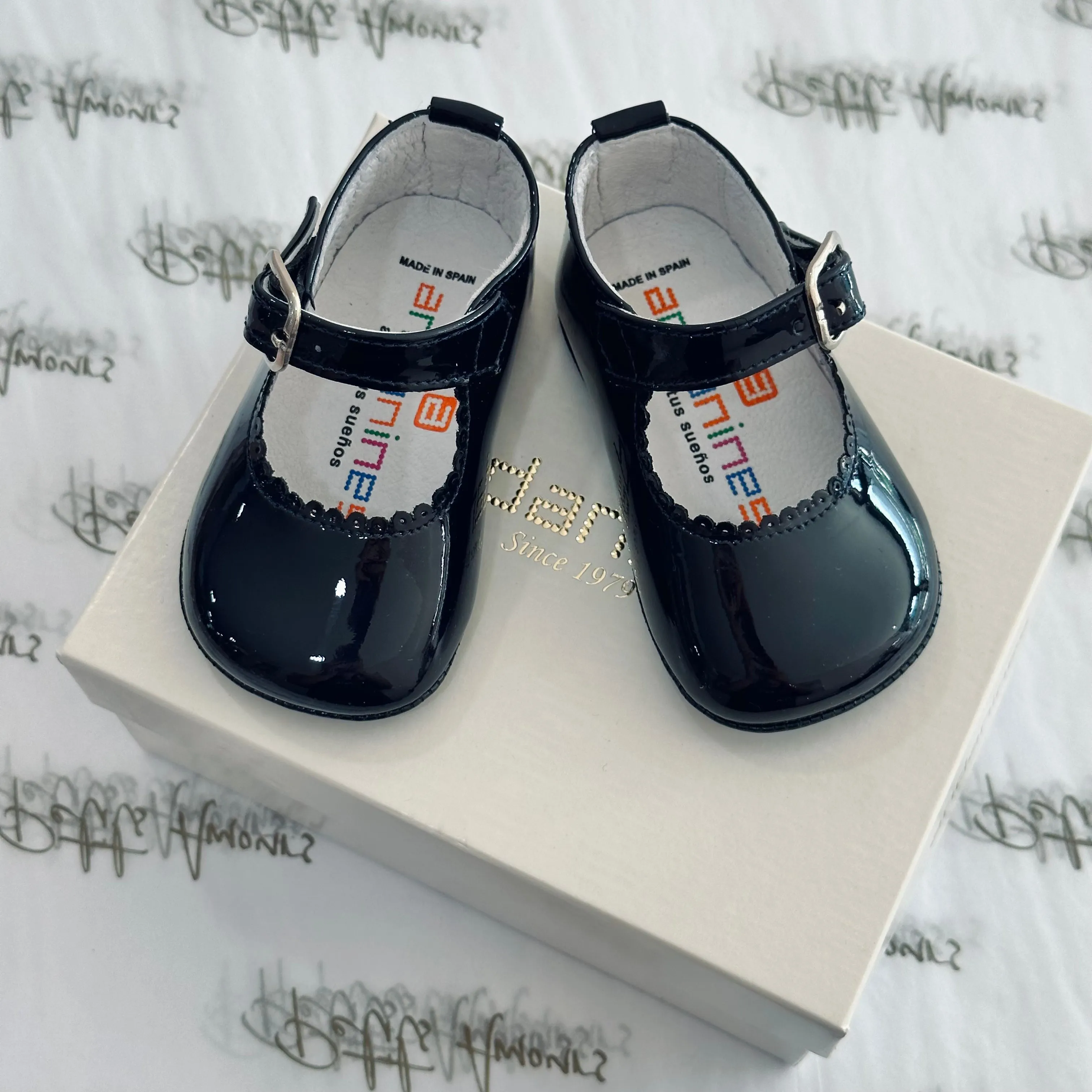 Navy Mary Jane Pram Shoes