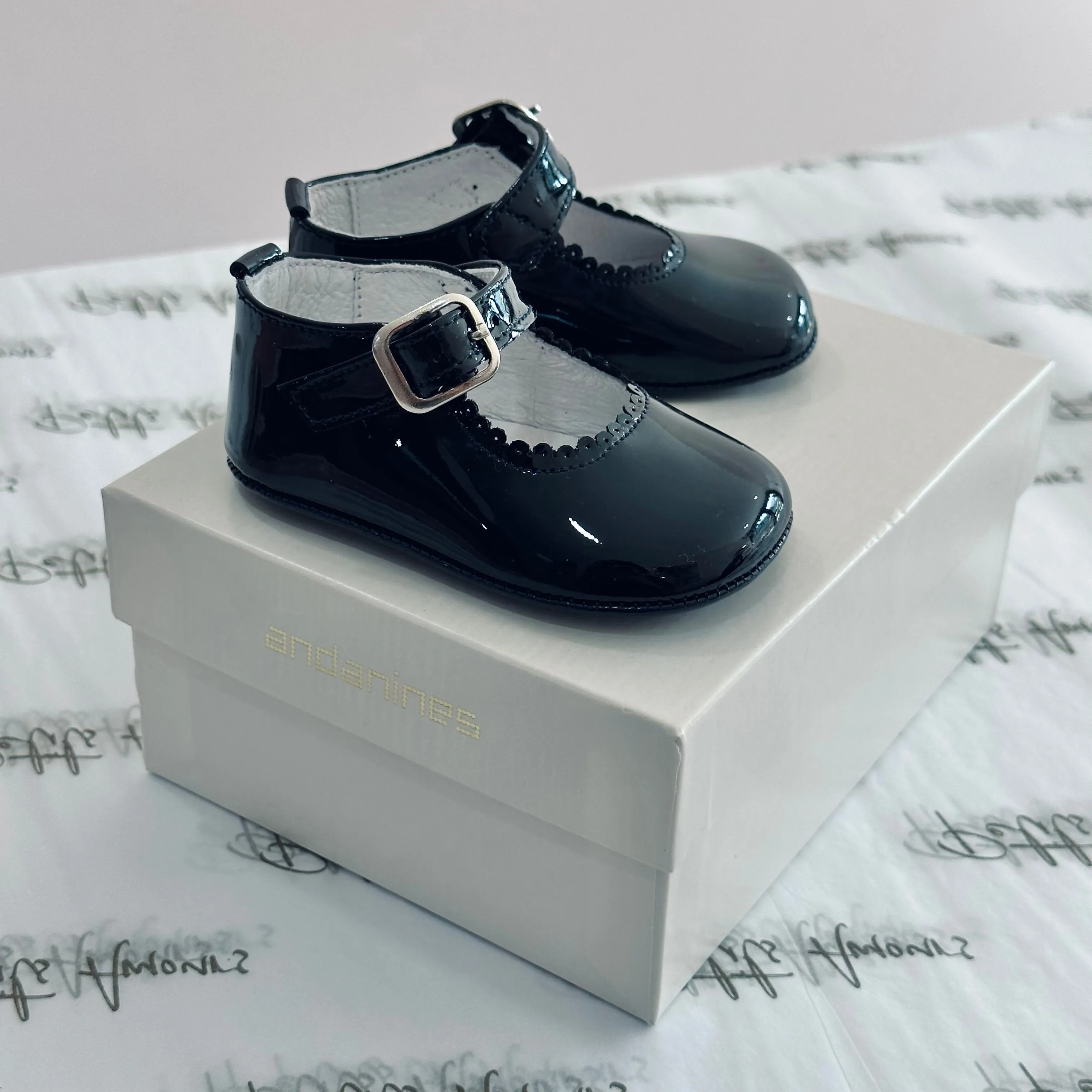 Navy Mary Jane Pram Shoes
