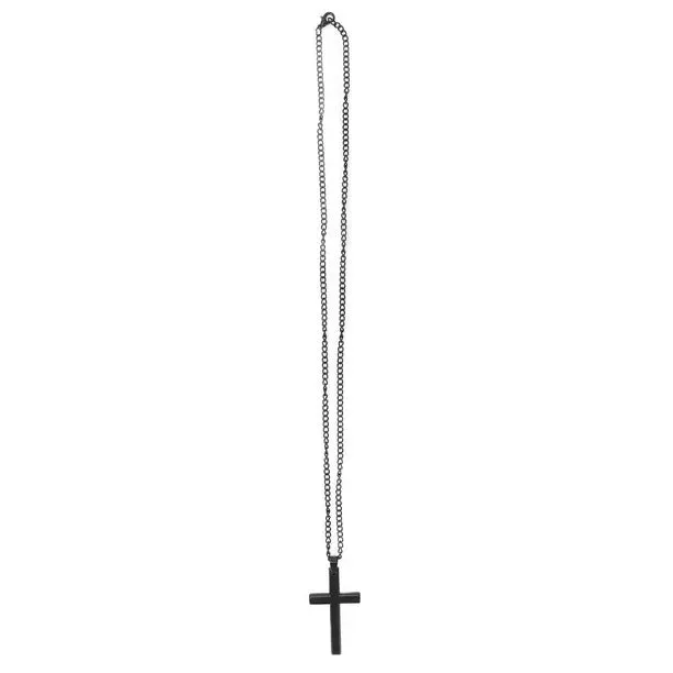 NEW Durable Black Metal Electroplated Cross Pendant necklace, waterproof! Cross is removable