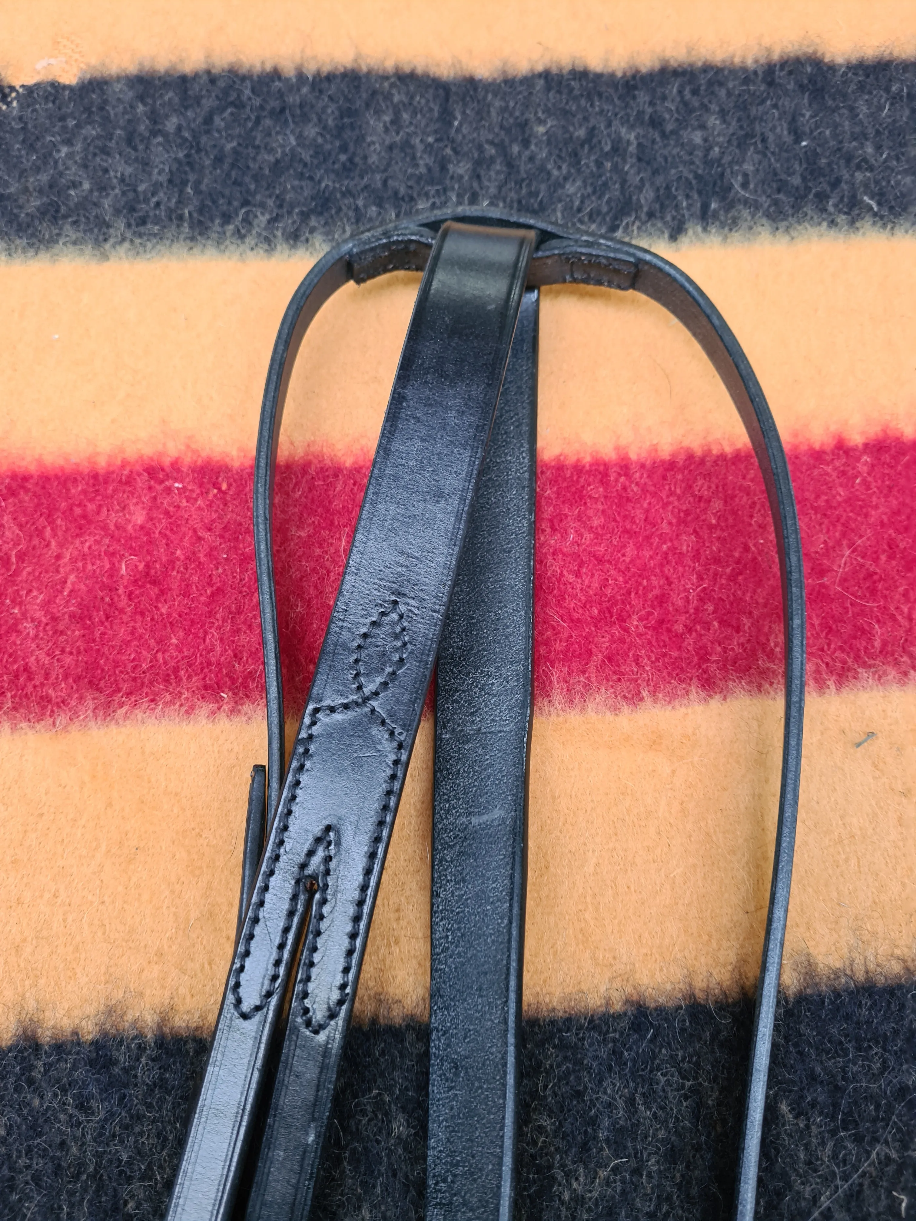 NEW jeffries running martingale size pony, black english leather FREE POSTAGE *