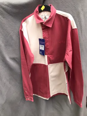 new riff raff cotton twill over shirt cream and red FREE POSTAGE