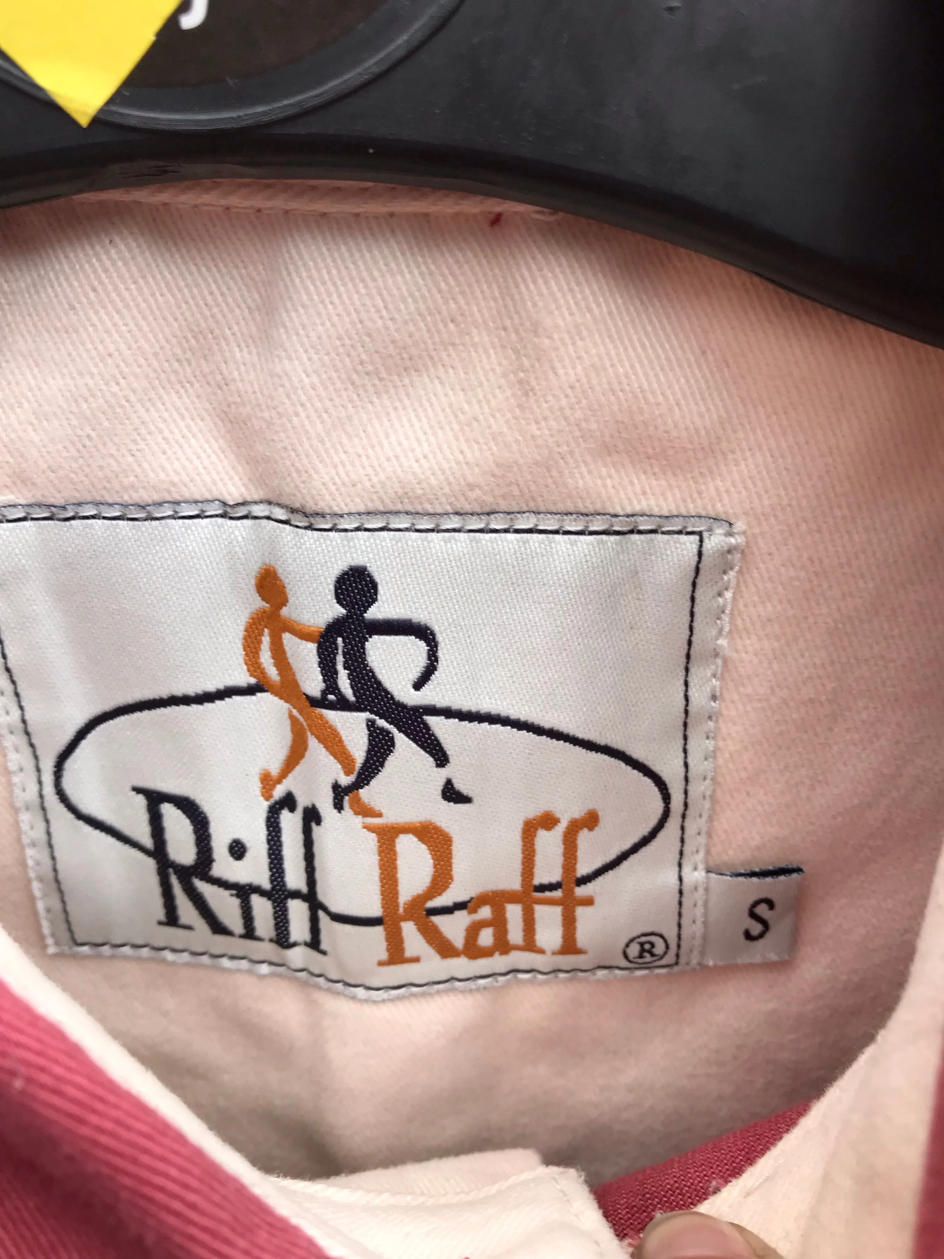 new riff raff cotton twill over shirt cream and red FREE POSTAGE