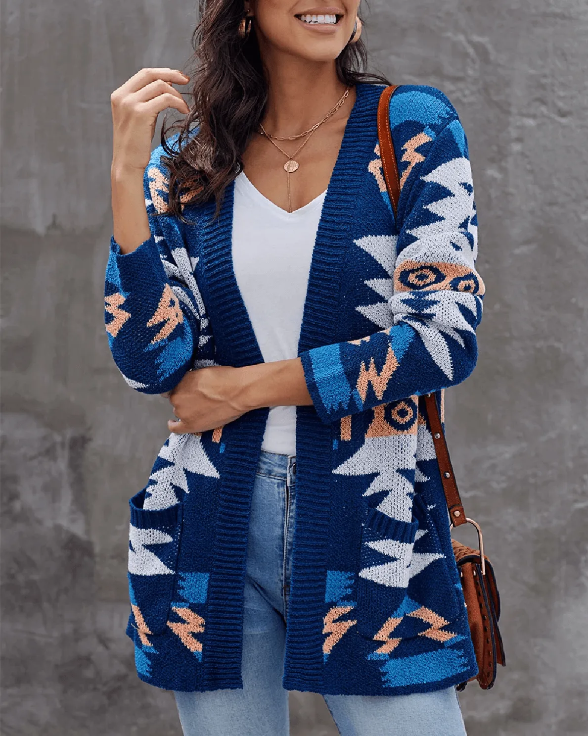 Next Level Cozy Knit Cardigan - Blue