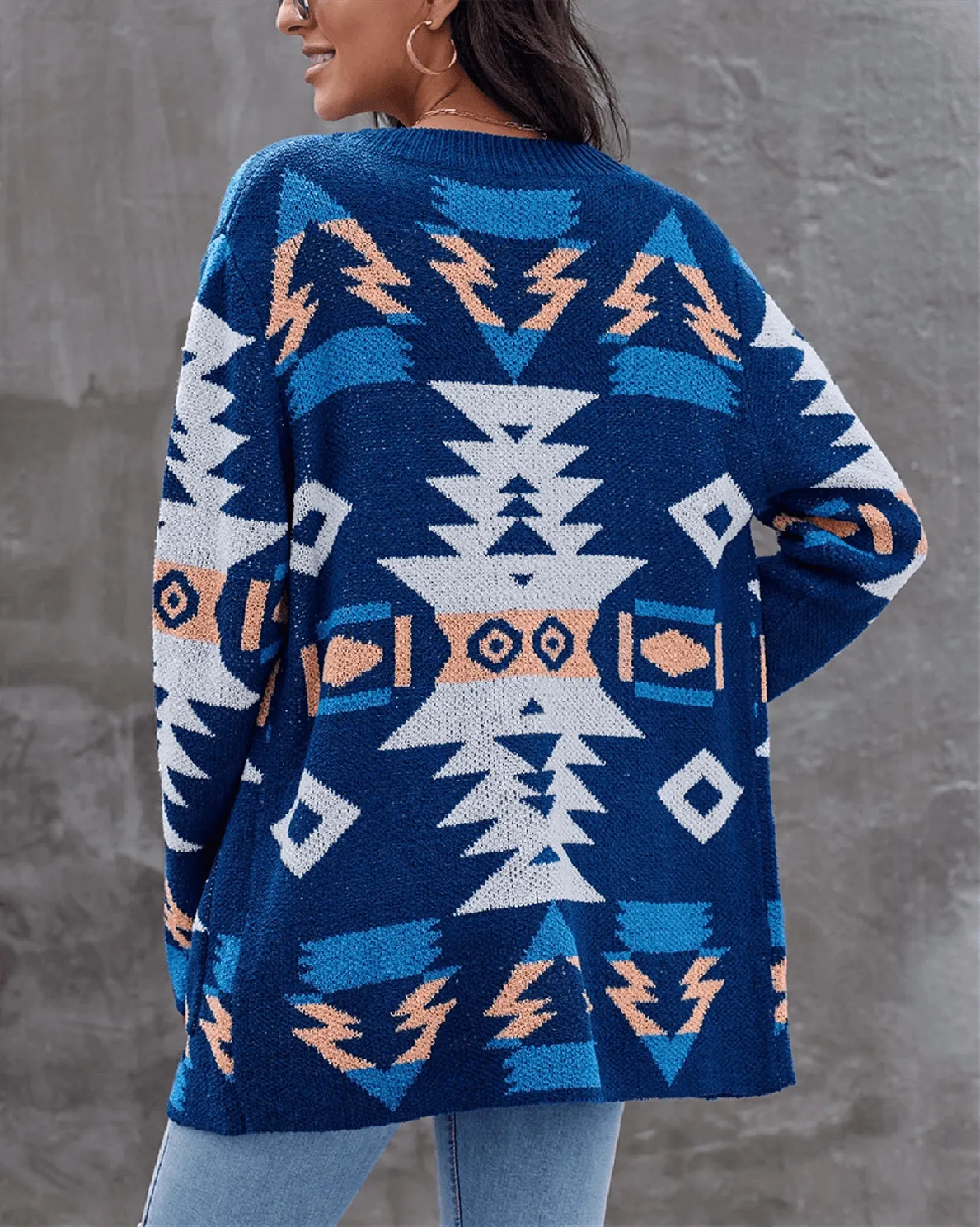 Next Level Cozy Knit Cardigan - Blue