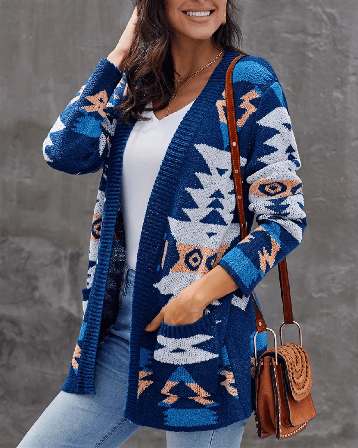 Next Level Cozy Knit Cardigan - Blue