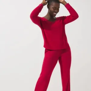 NWT Soma Brushed Cozy Pajama Lounge Set Red