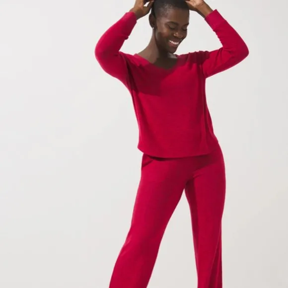 NWT Soma Brushed Cozy Pajama Lounge Set Red