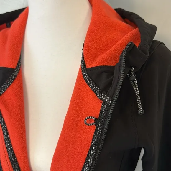O'Neill Red Fleece Lined Black Softshell Jacket GUC M