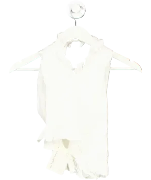 Peppered Mayo White Mariella Linen Top UK 6