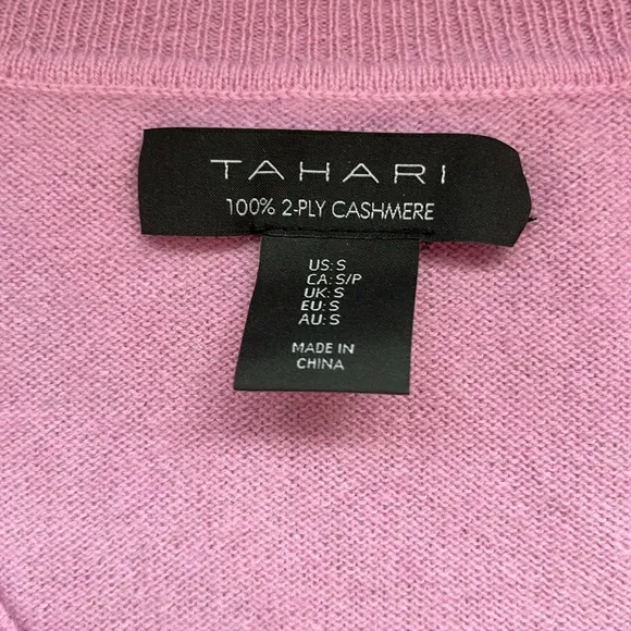 Pink V-Neck Cashmere Sweater
