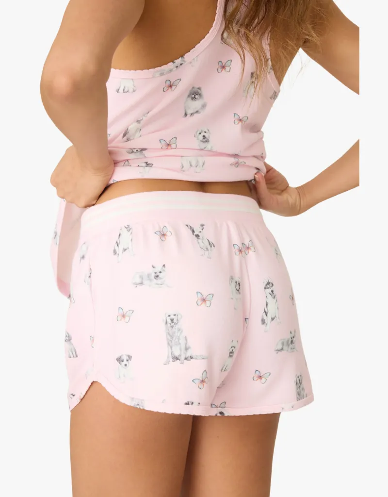 P.J Salvage Butterfly Grove Lounge Shorts in Pink Tint