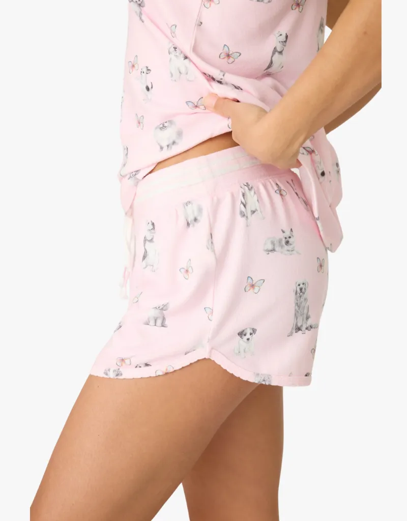 P.J Salvage Butterfly Grove Lounge Shorts in Pink Tint