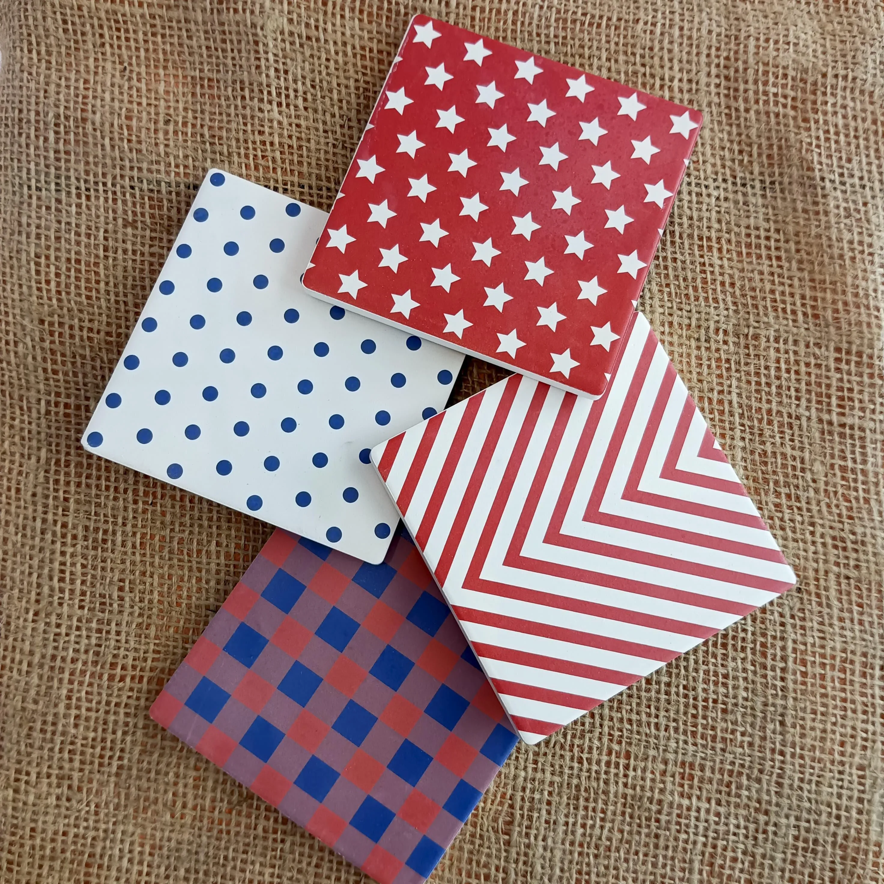 Playful Patterned Porcelain Coasters