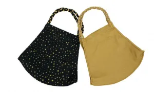 Pom Masks by Pomchies - Black w/Gold Dots / Solid Old Gold