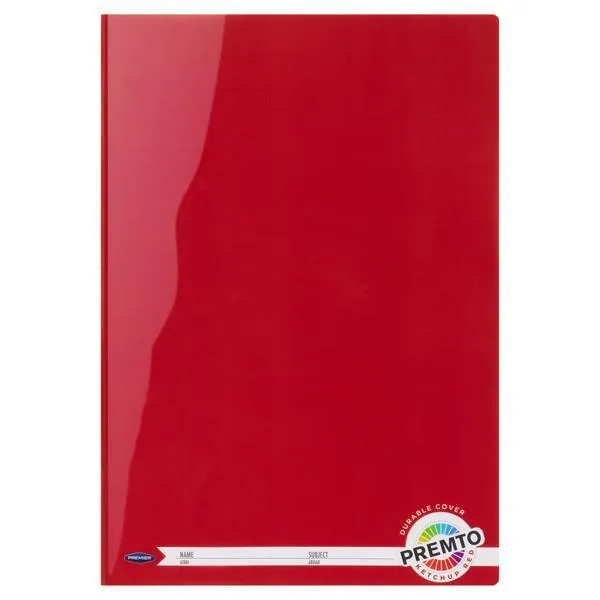 Premto A4 Durable Cover 120 page Manuscript Book - Ketchup Red