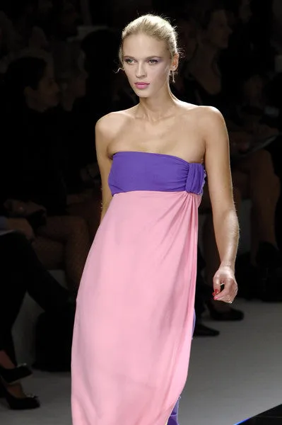 Prettiest Spring 2008 Valentino Runway Strapless Dress in Pink Yellow & Purple