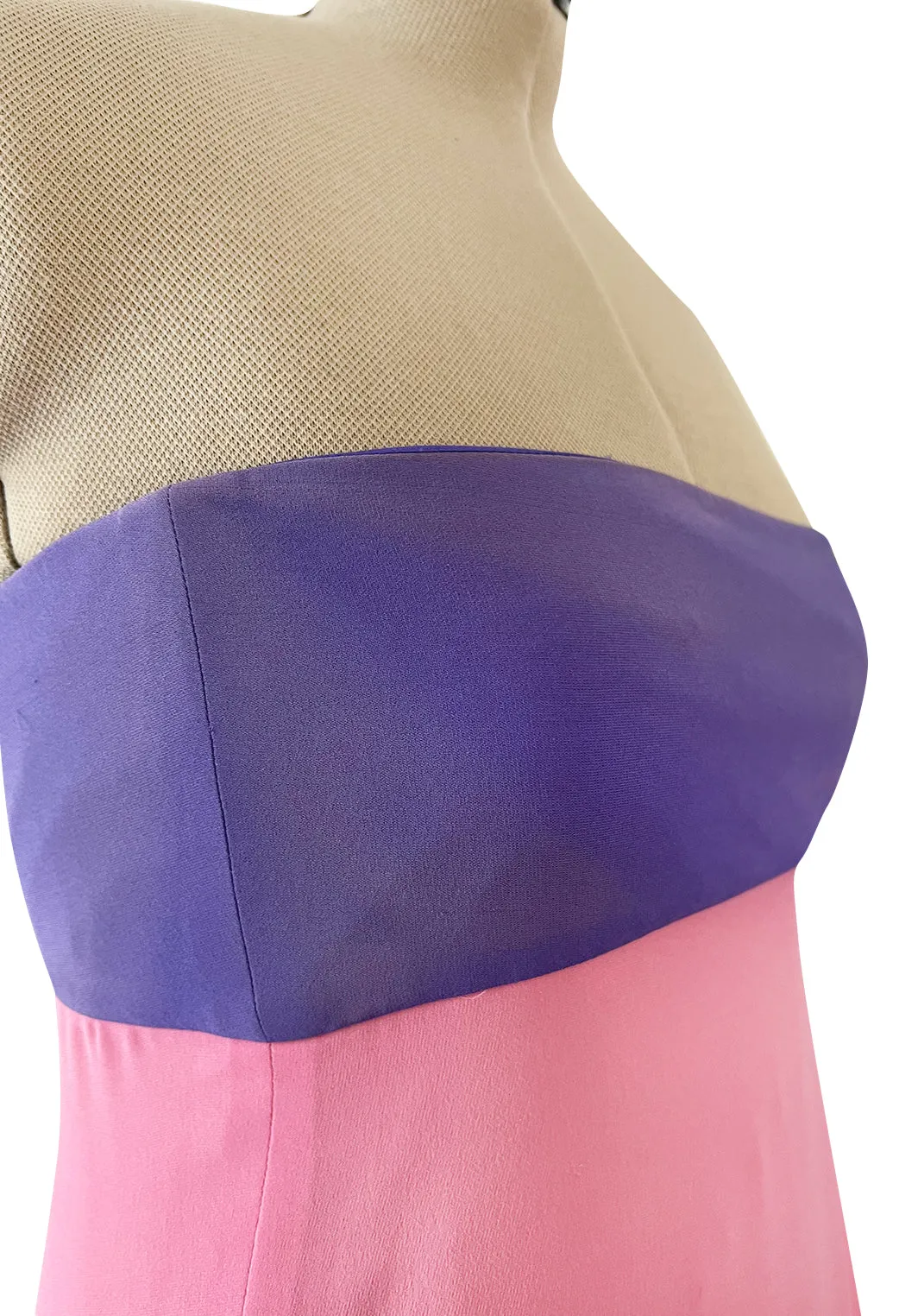 Prettiest Spring 2008 Valentino Runway Strapless Dress in Pink Yellow & Purple