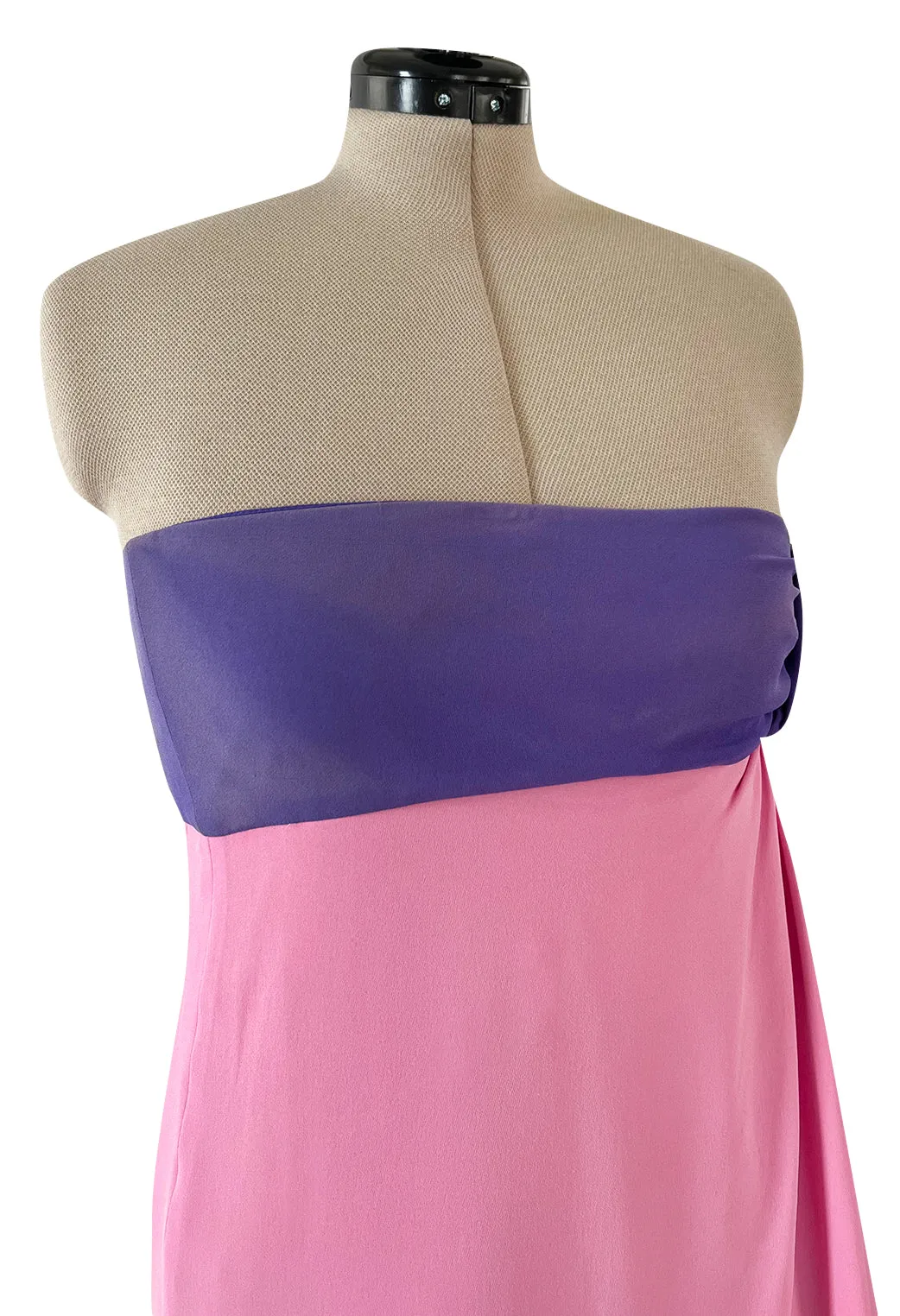 Prettiest Spring 2008 Valentino Runway Strapless Dress in Pink Yellow & Purple