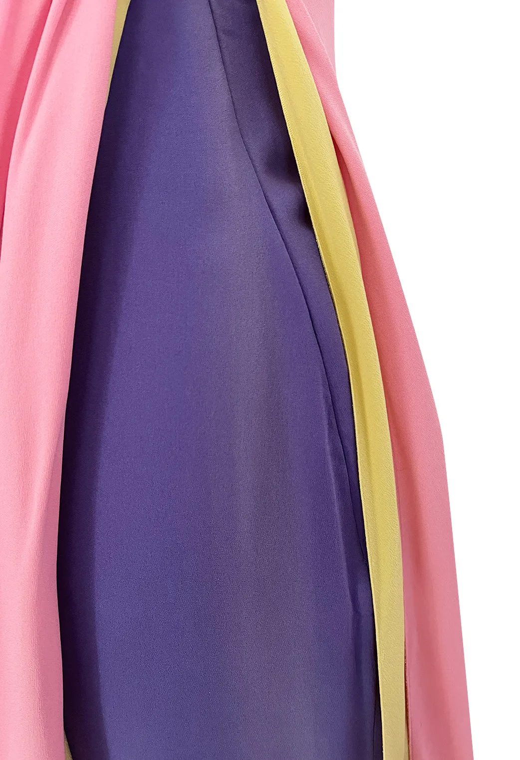 Prettiest Spring 2008 Valentino Runway Strapless Dress in Pink Yellow & Purple