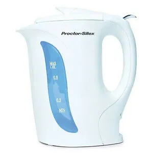 Proctor Silex Durable Electric White Kettle 1Ltr