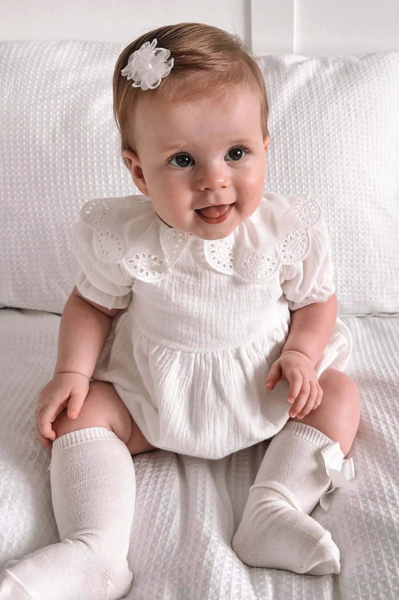 "Thora" Ecru Organic Cotton Romper