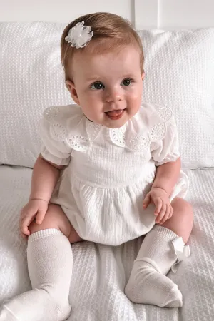 "Thora" Ecru Organic Cotton Romper
