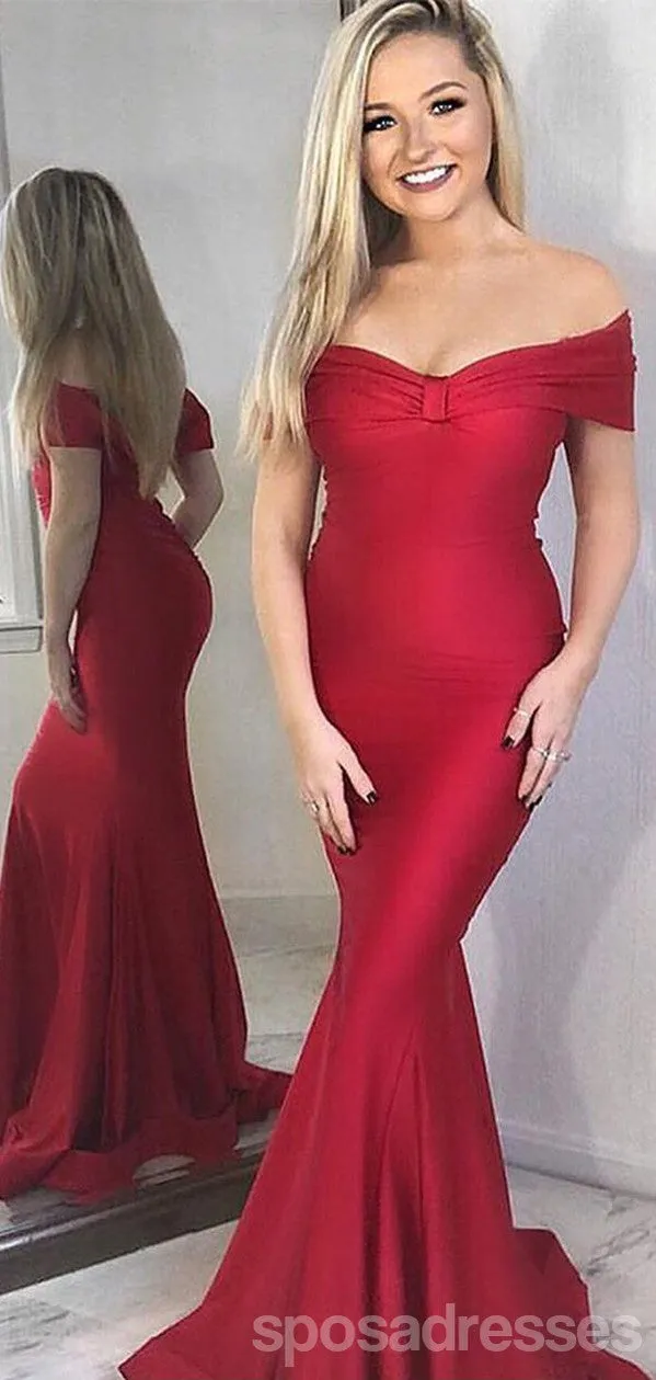 Red Sexy Mermaid Off Shoulder Sweetheart Bridesmaid Dresses Gown Online,WG1104