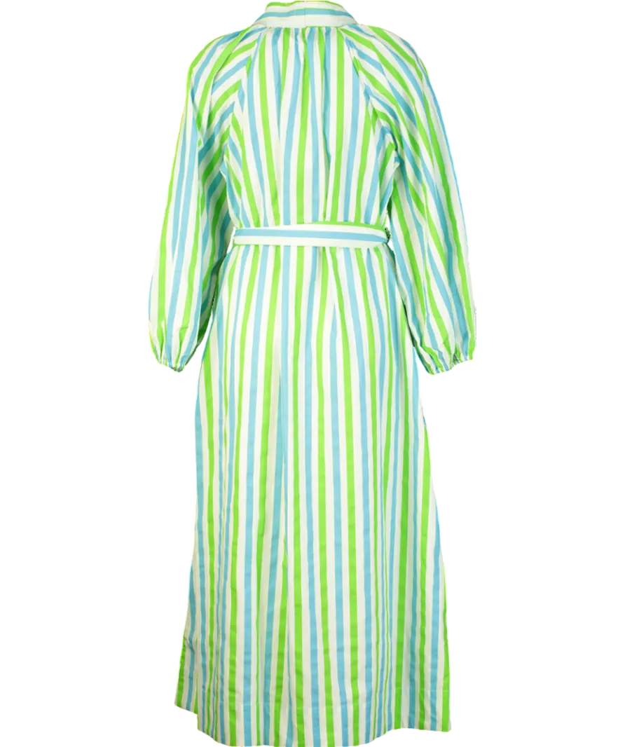 Rhode Resort Blue / Green Stripe Rio Maxi Dress UK M