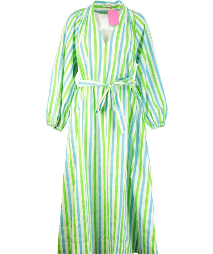 Rhode Resort Blue / Green Stripe Rio Maxi Dress UK M