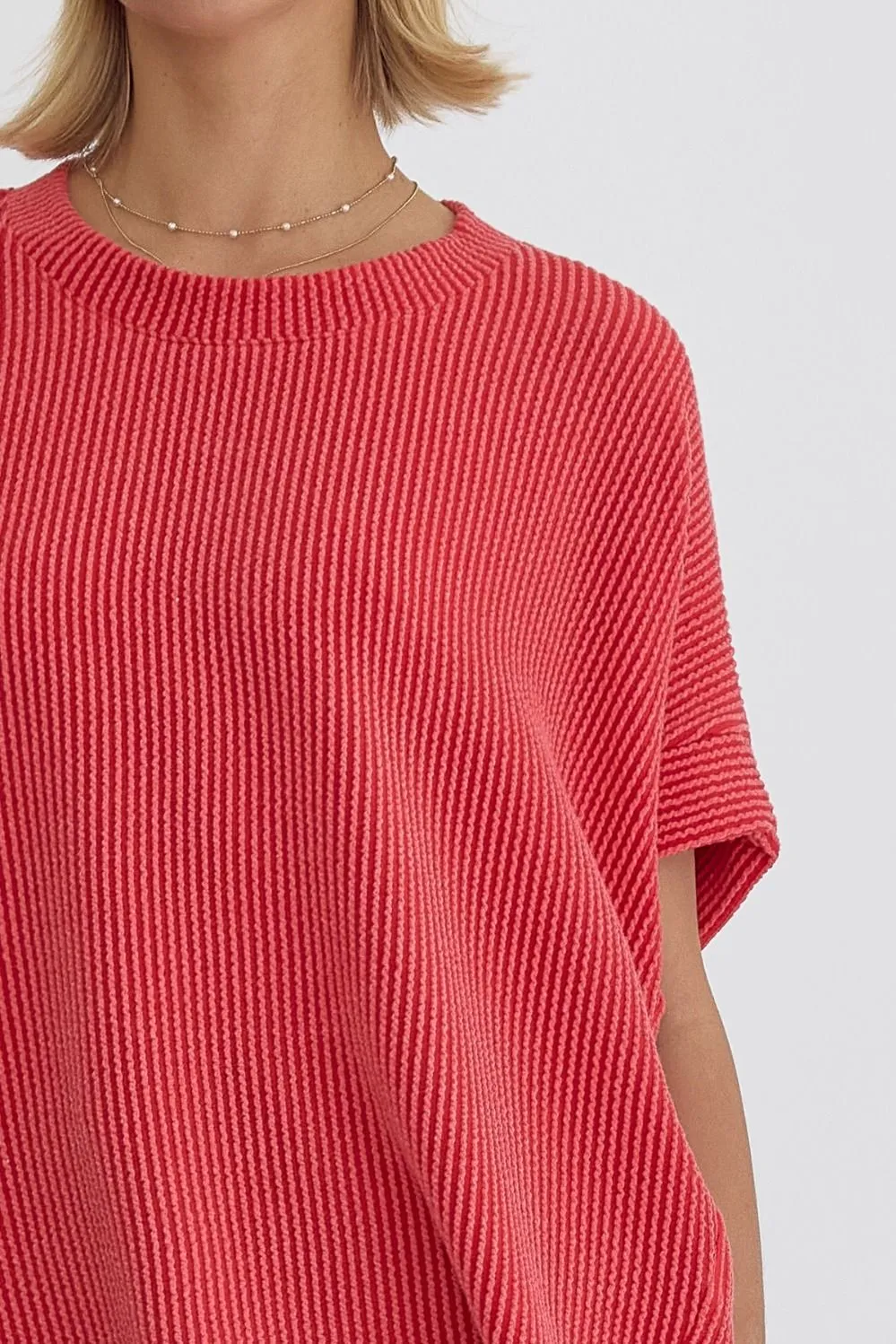 Ribbed Short Sleeve Top