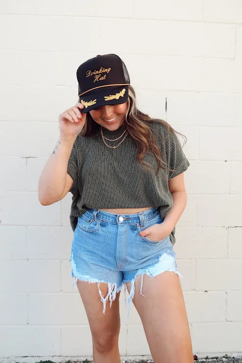 Ribbed Short Sleeve Top