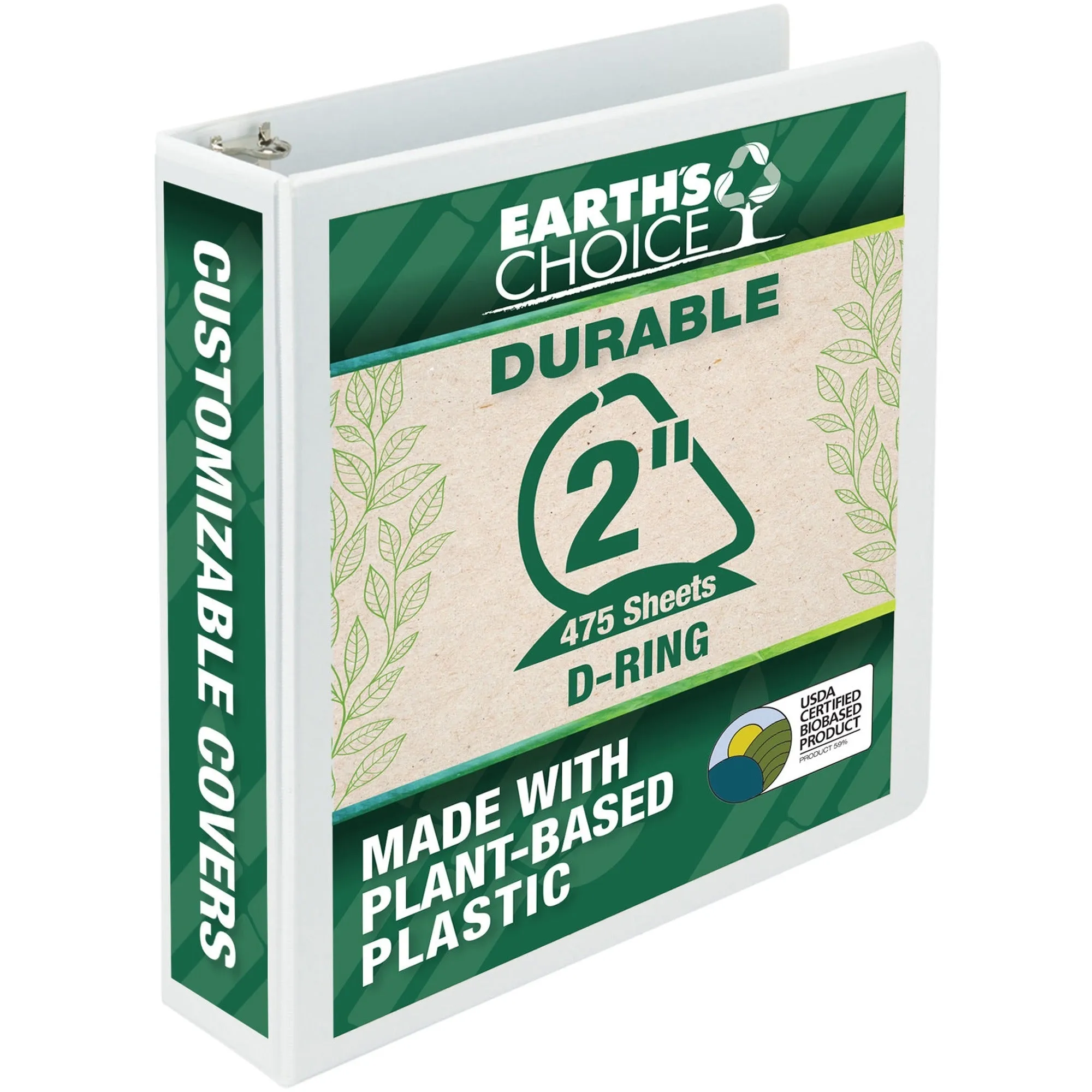 Samsill Earth's Choice Durable 2" Biobased USDA Certified Eco-friendly 2" View Binder