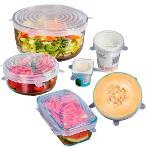 Silicone Insta Lids, Durable Reusable Food Save Cover 6 pcs Set