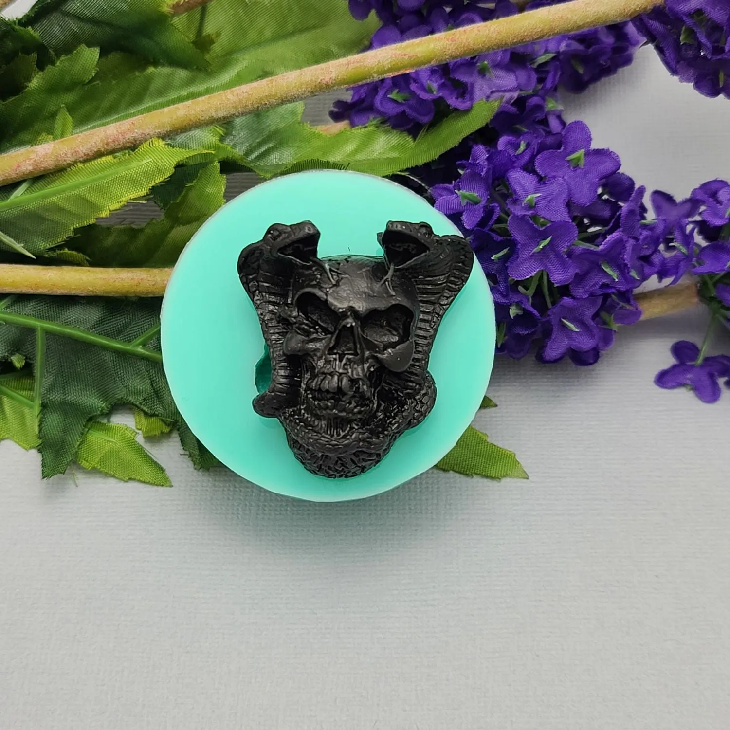 Silicone Mold Snakes on Devil Skull Jewelry, Resin, Polymer Clay.