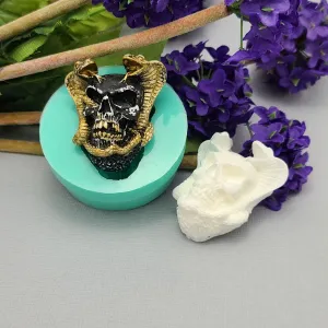 Silicone Mold Snakes on Devil Skull Jewelry, Resin, Polymer Clay.