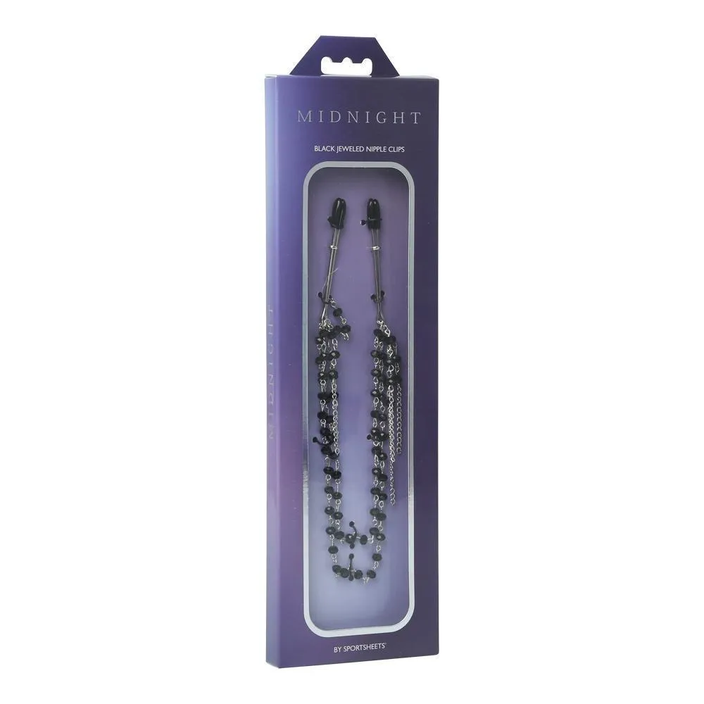 Sportsheets Black Jeweled Nipple Clips