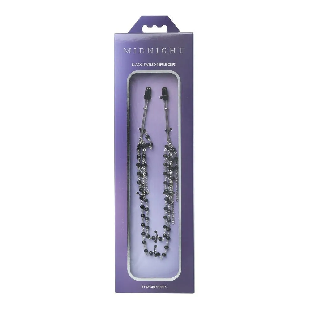 Sportsheets Black Jeweled Nipple Clips
