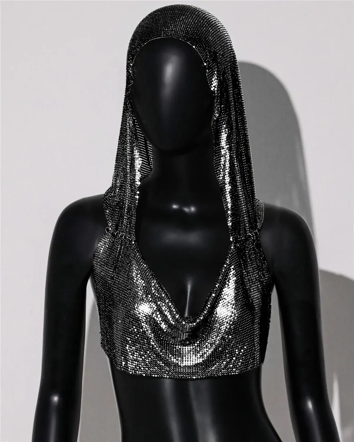 Streetwear Metal Sequins Women Tank Top