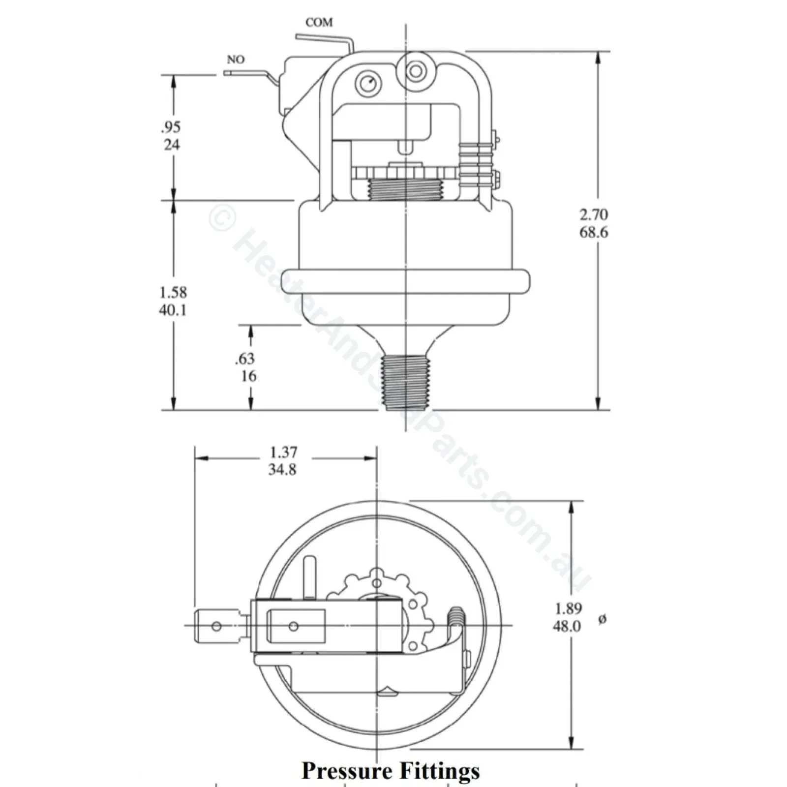 Tecmark & Hydroquip Water Pressure Switch - Zodiac Astralpool Pentair Raypak and Others