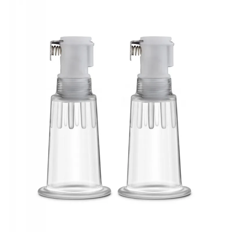 Temptasia – Nipple Pumping Cylinders – Set of 2  (0.75 Inch Diameter) - Clear