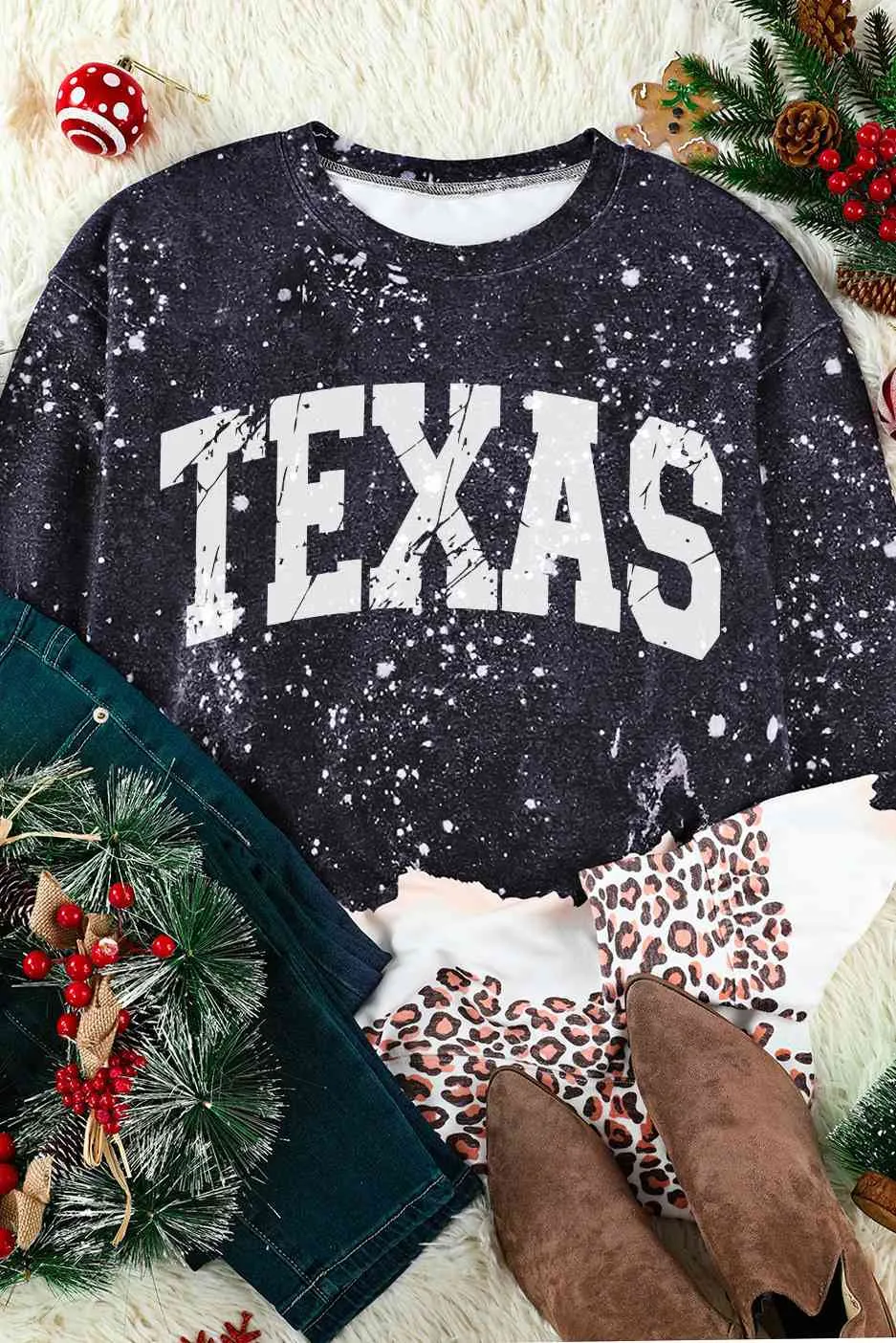 Texas Holiday Leopard Sweatshirt